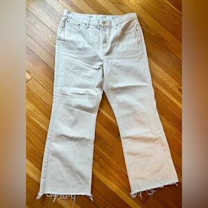 J. Crew Mid Rise Relaxed Kick Out Jean 32 Tall Ecru CH708